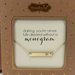 Mud Pie Chelsea Initial m Bar Necklace